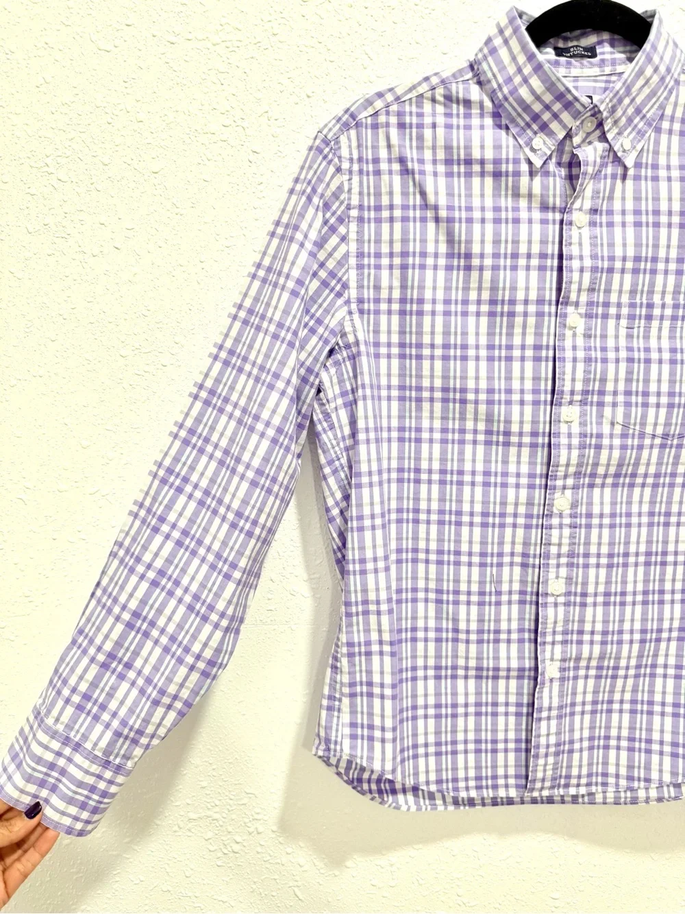 J. Crew Flex washed Lavender‎ Plaid Button-Down Shirt S